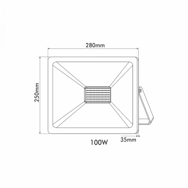 100W LED Slim ECO Floodlight Cool White 4000K - Image 2