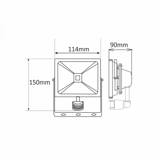 LED PIR Flood Light 10w Cool White - Image 2