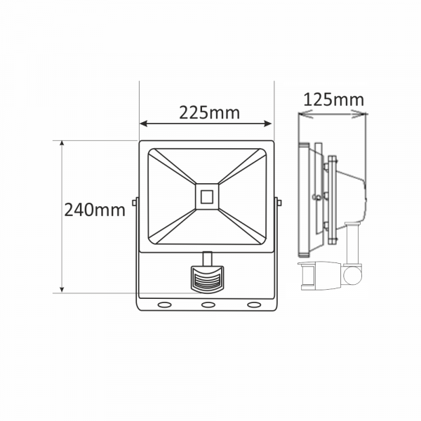 LED PIR Flood Light 30w Warm White - Image 2