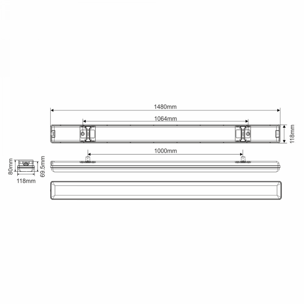 5ft 80w Twin LED Non Corrosive Weatherproof Fitting 5000k - IP65 - Image 4
