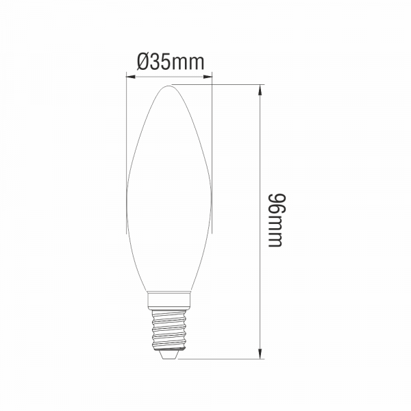 LED Filament Candle Lamp 6W SES Clear Dimmable - Image 2