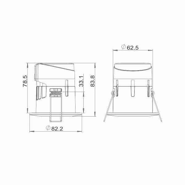 Tricolour Downlight 8W (30cm cable & connector) - White bezel - Image 5