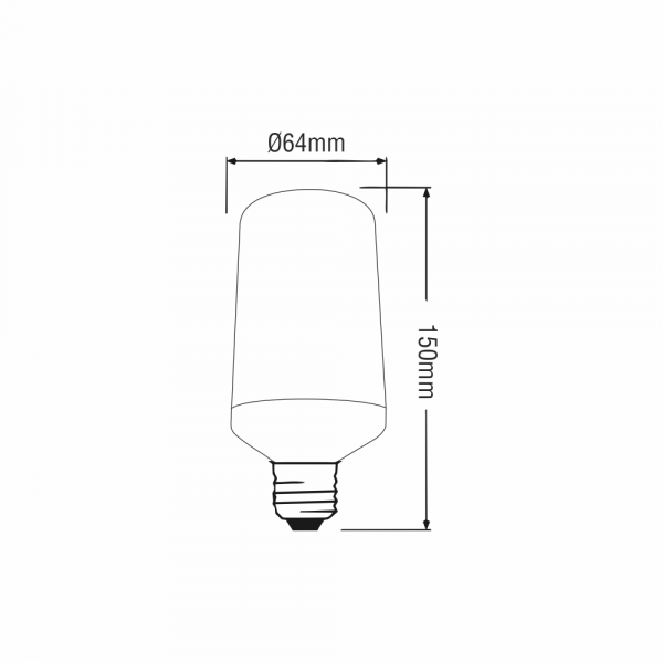 LED Flame Lamp E27 6.5W 1600k Black Base - Image 5