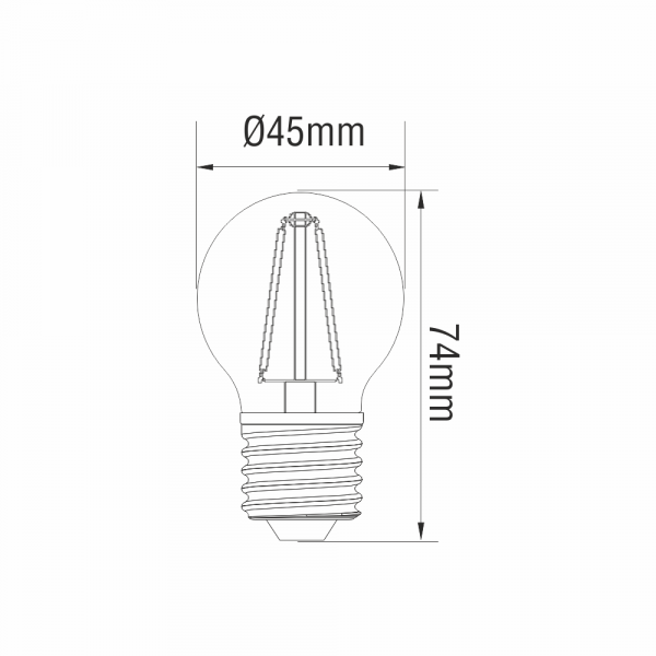 4W Filament LED Golf Ball Lamp B15 WW - Image 2