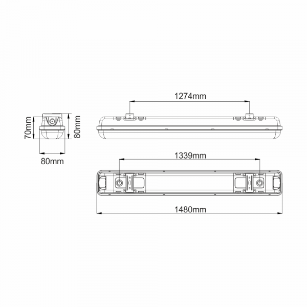 5ft 50W LED Non Corrosive IP65 + Microwave Sensor - Image 4