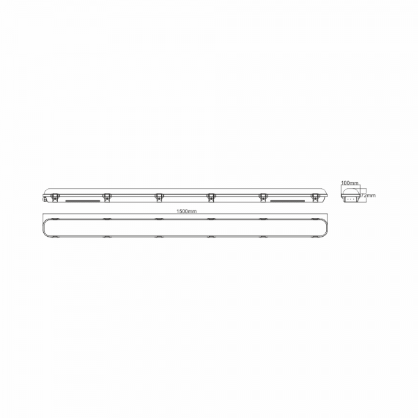 IP66 LED 5ft Twin Waterproof Fitting Standard - Image 5