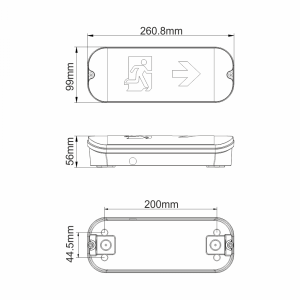 3.5W Ultra Slim LED  Emergency Bulkhead c/w Self-test Function - Image 5
