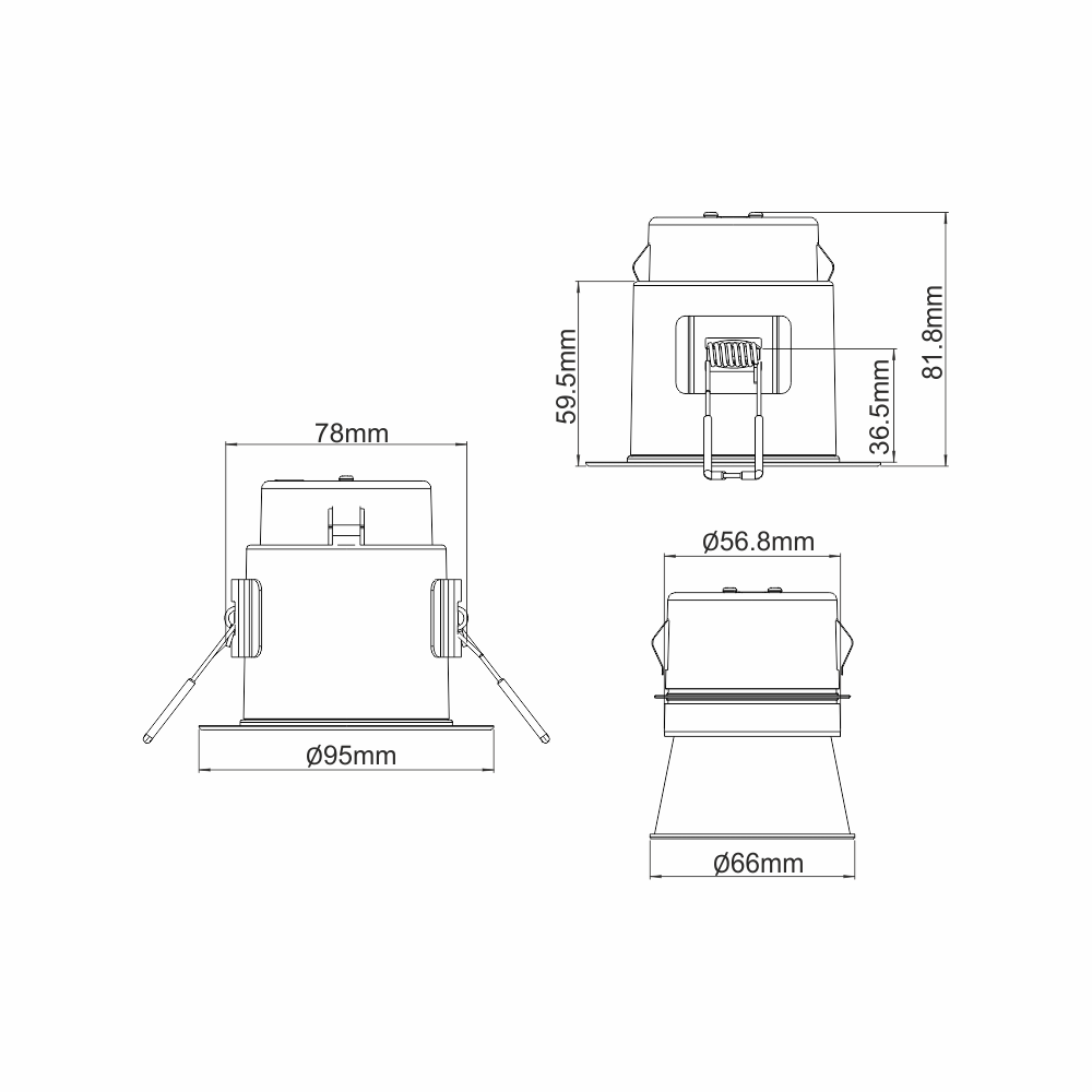 10W CCT LED Fire Rated Downlight Module + Baffle Bezel (Black & White reflector) - Image 4